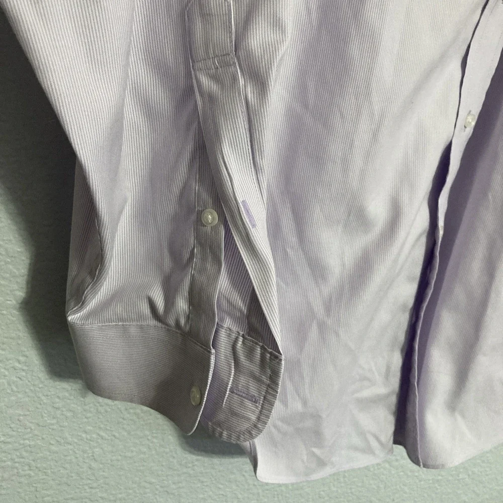 Jos A Bank Traveler Lavender Striped Long‎ Sleeve Button-Up w/Pocket - SZ 18-35
